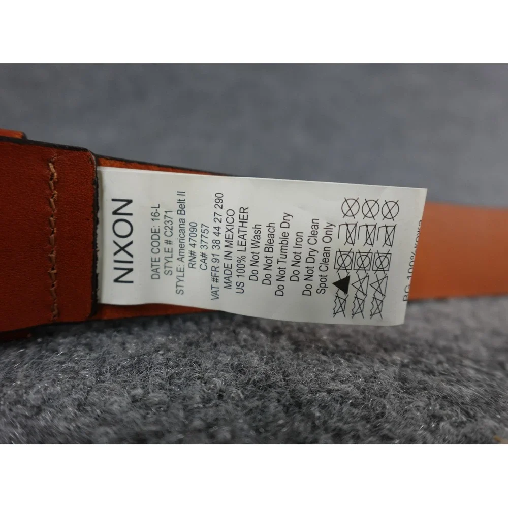 Nixon Americana Belt II‎ Full Grain Leather Brown Size M Mens